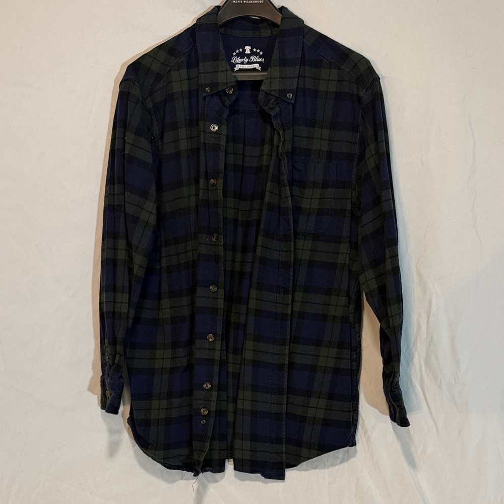 Liberty Blues Heavy Navy and Forest Plaid Shirt